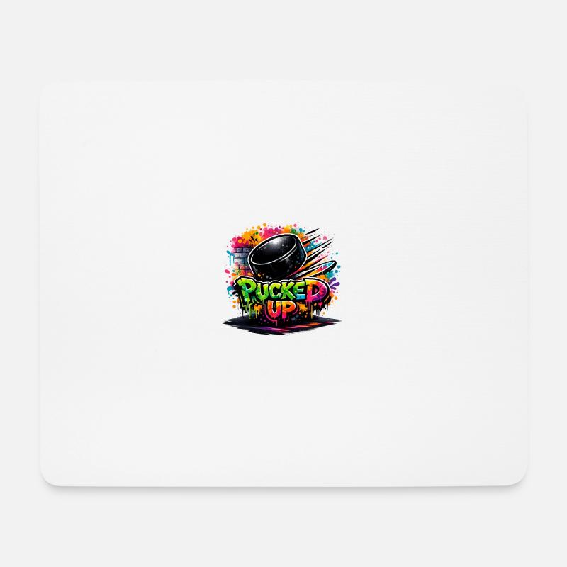 Pucked Up Graffiti Puck - Mousepad (Querformat) - Weiß