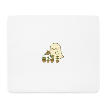 Cute Gardening Ghost ,Cozy Plant Lover - Mouse Pad (horizontal) - white - Front