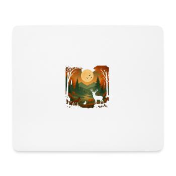 Mondlicht über dem Herbstwald - Mousepad (Querformat) - Weiß - Vorne