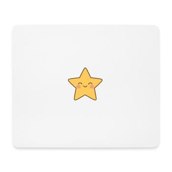 Kawaii Gelber Stern Lächeln - Mousepad (Querformat) - Weiß - Vorne