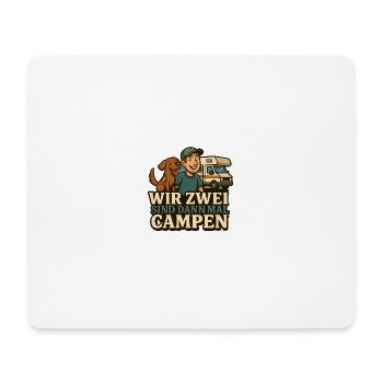 Nous campons tous les deux – chiens et campeurs - Tapis de souris (format paysage) - blanc - Devant