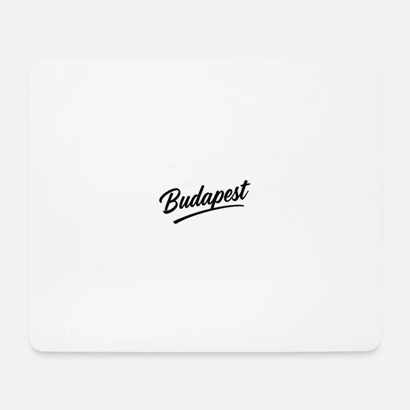 Budapest Script Lettering Travel Souvenir - Mouse Pad (horizontal) - white