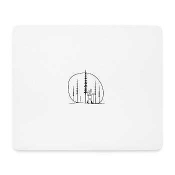 Waldwanderer Silhouette geschenkidee freunde  - Mousepad (Querformat) - Weiß - Vorne
