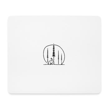 Rabbit in the forest circle silhouette gift idea - Mouse Pad (horizontal) - white - Front