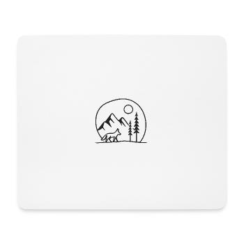 Waldwolf Mondlandschaft Fans Geschenkkarte freunde - Mousepad (Querformat) - Weiß - Vorne