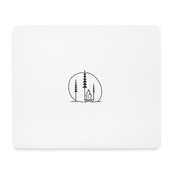 Waldlagerfeuer Silhouette Natur Geschenkidee - Mousepad (Querformat) - Weiß - Vorne