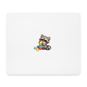 Baby Oskar mit Bauklötzen - Mousepad (Querformat) - Weiß - Vorne