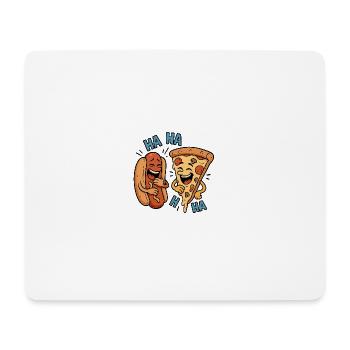 Pizza and Hot Dog: A Merry Duo - Mouse Pad (horizontal) - white - Front