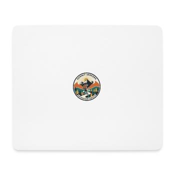 Bergsteiger Patch: Abenteuer wartet - Mousepad (Querformat) - Weiß - Vorne