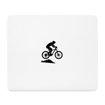 Bergabenteuer Mountainbike-Silhouette - Mousepad (Querformat) - Weiß - Vorne