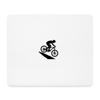 Downhill Sprung Biker Silhouette - Mousepad (Querformat) - Weiß - Vorne