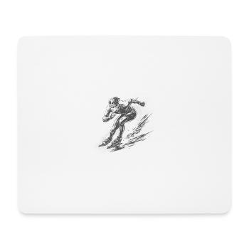 Eisschnellläufer in voller Dynamik - Mousepad (Querformat) - Weiß - Vorne