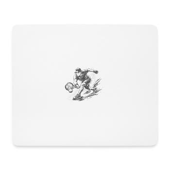 Joueur de tennis dynamique en noir et blanc - Tapis de souris (format paysage) - blanc - Devant