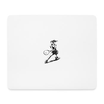 Tennisspielerin Action Illustration - Mousepad (Querformat) - Weiß - Vorne