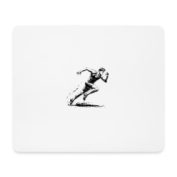 100m Sprinter Action Illustration - Mouse Pad (horizontal) - white - Front