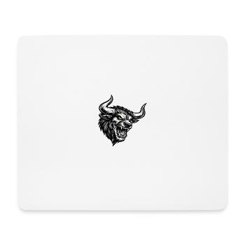 Angry Bull Head – Aggressive Bull Logo - Mouse Pad (horizontal) - white - Front