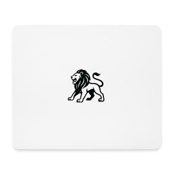 Löwen-Silhouette: kraftvolle Monochrom - Mousepad (Querformat) - Weiß - Vorne