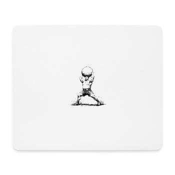 Strongman hebt schwere Steinkugel über den Kopf - Mousepad (Querformat) - Weiß - Vorne