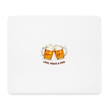 Avec amour-_Paix_-_Bier - Tapis de souris (format paysage) - blanc - Devant