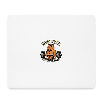 No Drama Just Gains Capybara Fitness - Mouse Pad (horizontal) - white - Front
