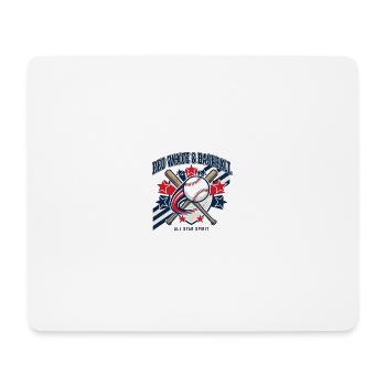 Red White Baseball All Star Spirit - Mouse Pad (horizontal) - white - Front