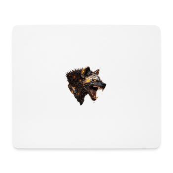 Mechanical hyaena head with luminous accents - Mouse Pad (horizontal) - white - Front
