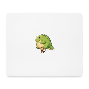 Affe trägt Dinosaurier  - Mousepad (Querformat) - Weiß - Vorne