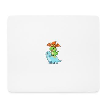 Brontosaurus T-Rex Pterodactyl - Mouse Pad (horizontal) - white - Front