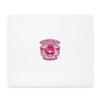 Rose Skull Floral Rebel surstimulé - Tapis de souris (format paysage) - blanc - Devant