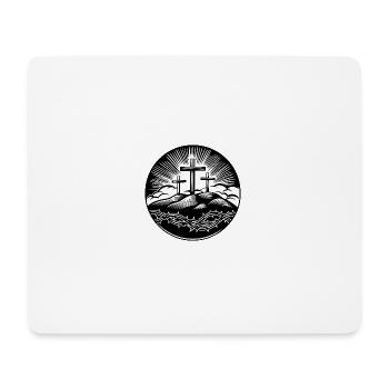 Christliches Kreuz Motiv - Mousepad (Querformat) - Weiß - Vorne
