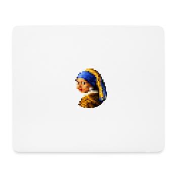 Das Mädchen mit dem pixeligen Perlenohrring - Mousepad (Querformat) - Weiß - Vorne