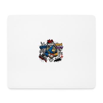 Weltfrieden Graffiti: Hände verbinden - Mousepad (Querformat) - Weiß - Vorne