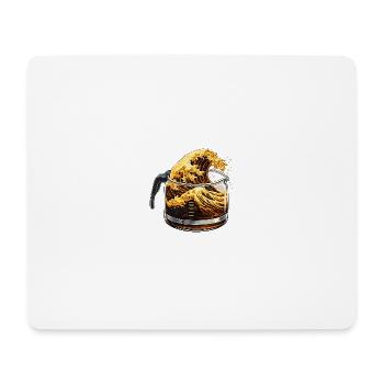 Kaffee Liebhaber Welle Kanagawa lustig - Mousepad (Querformat) - Weiß - Vorne
