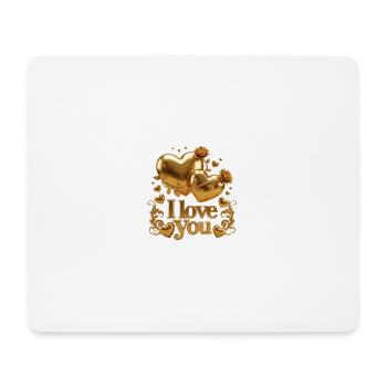 "Love" Golden Heart - Elegant Design - Mouse Pad (horizontal) - white - Front