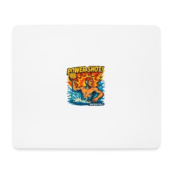 Retro-Wasserball-Power-Shot - Mousepad (Querformat) - Weiß - Vorne