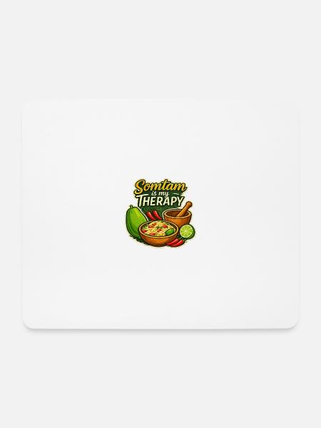 Somtam Is My Therapy – Retro Thailand Street Food - Mouse Pad (horizontal) - white