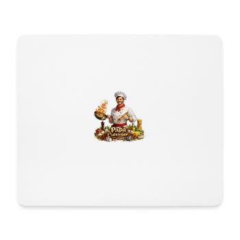 Papa Cuisinier Chef Cartoon - Tapis de souris (format paysage) - blanc - Devant