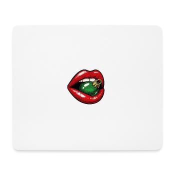 Weihnachtskußmund .1 - Mousepad (Querformat) - Weiß - Vorne