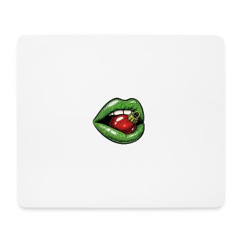 Weihnachtskußmund . 2 - Mousepad (Querformat) - Weiß - Vorne