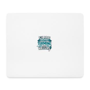 Wichtige Termine am Wasser - Angeln - Mousepad (Querformat) - Weiß - Vorne