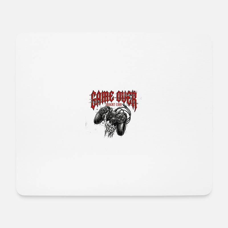 Game Over Retro Controller Grunge - Mousepad (Querformat) - Weiß