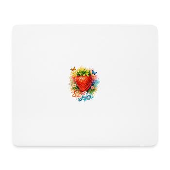 Sweet & juicy Strawberry Watercolor Art - Mouse Pad (horizontal) - white - Front