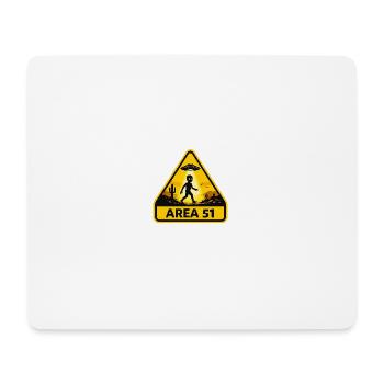 Area 51 UFO-Wüstenschild - Mousepad (Querformat) - Weiß - Vorne