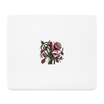 Liane de Pitaya en Fleur - Dessin Botanique - Tapis de souris (format paysage) - blanc - Devant