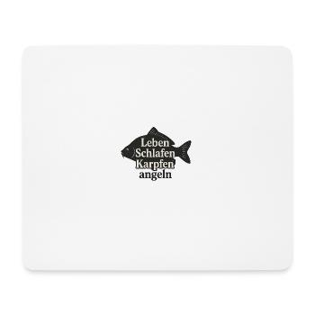 Karpfenleben: Schlafen und Angeln - Mousepad (Querformat) - Weiß - Vorne