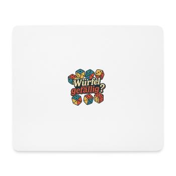 Würfelgefällig Retro Würfel-Design - Mousepad (Querformat) - Weiß - Vorne