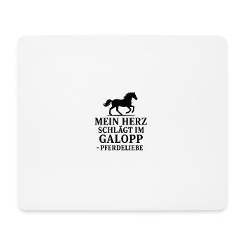 Galopp Herz – Pferdeliebe - Mousepad (Querformat) - Weiß - Vorne
