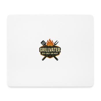 Grillvater – Der Chef am Rost - Mousepad (Querformat) - Weiß - Vorne