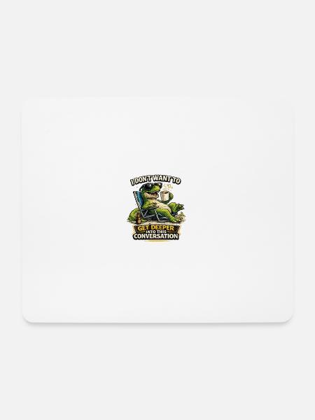 Funny T-Rex Coffee Mood Shirt - Mousepad (Querformat) - Weiß