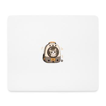 Katzenabenteuer im Rucksack - Mousepad (Querformat) - Weiß - Vorne
